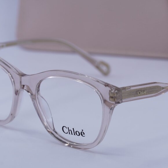 Chloe CH0085O 003 Square Eyeglasses 49mm - Transparent Pink - Picture 5 of 10